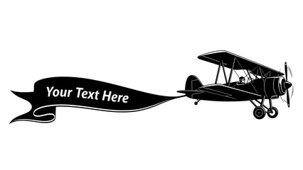 Biplane pulling a text banner © Îkhlas Art Zøne