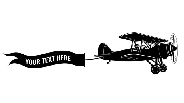 Biplane pulling a text banner
