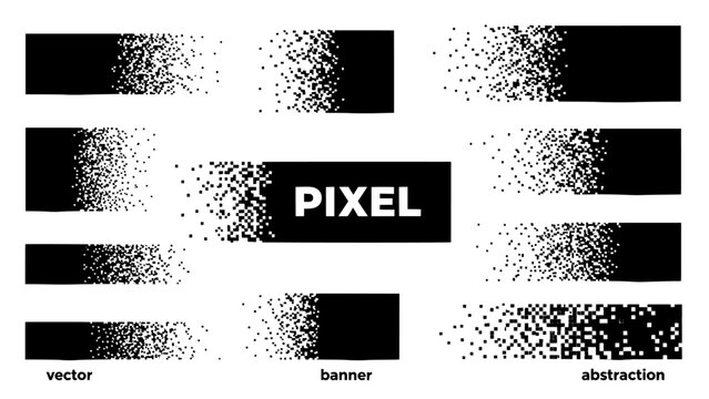 Pixel dispersion effect banners