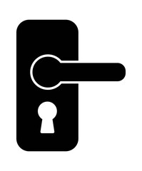 A sleek black door handle with a keyhole, symbolizing security and access.