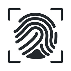 A close-up view of a fingerprint captured in a scanning frame, showcasing intricate lines and patterns.