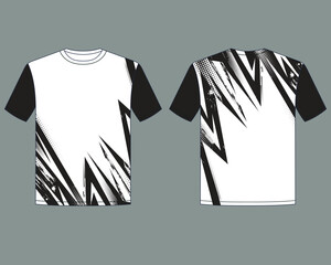 jersey uniform design template with abstract black white lighting shape
