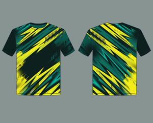 Jersey Design Templates with Asbtract green lighting. Vector Illustration. Sportswear
