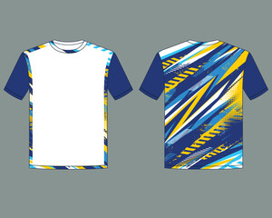 jersey uniform design template with abstract Yellow and Blue lighting shape
