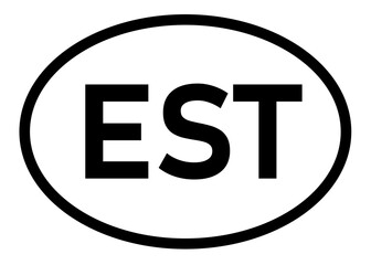 Estonia EST abbreviation vector on a white background
Country code abbreviation oval sticker icon on a white background