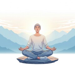 Fototapeta premium Mindful Wellness Travel in Nature – Slow Tourism Lifestyle