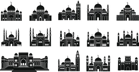 Fototapeta premium Collection of various mosque architecture designs