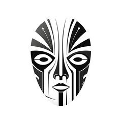 Monochrome Abstract Mask Design. Creative Background