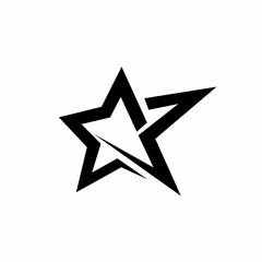 Fototapeta premium Black star icon, vector logo design Shooting star sign for your web site design.