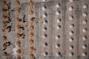 Brahmanbaria, Bangladesh - 29 October 2021: Aerial view of tactile paving featuring contrasting textures and tones in a geometric pattern, creating a visually stimulating sensory experience.