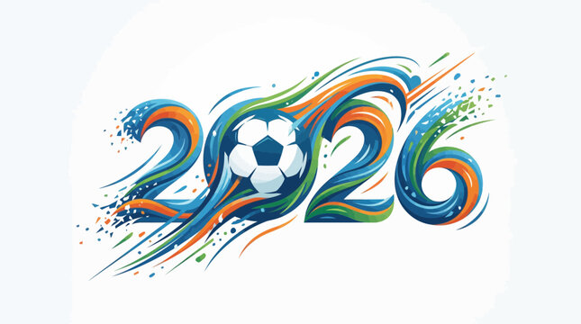 Dynamic 2026 soccer world cup vector illustration