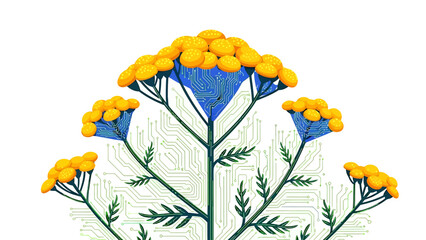 biotechnology innovation visual concept showing sustainable technology growth and the integration of digital nature circuits for future tech solutions