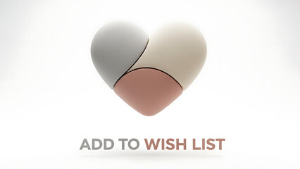 Heart shaped makeup palette with add to wish list text