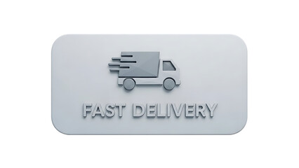 Fast delivery service icon with truck and quick shipping label