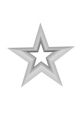 Obraz premium silver star isolated on white