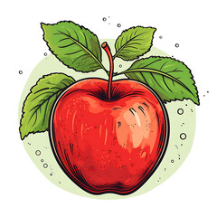 Sleek Apple Outline Vector on White Background