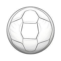 Sleek Ball Line Art on White Background