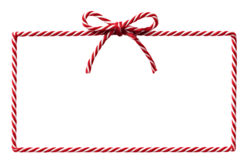 Empty red and white candy cane frame