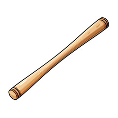 Minimalist Baseball Bat Vector Icon Design