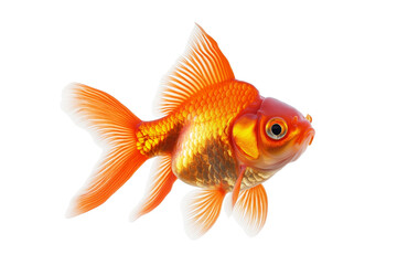 Fototapeta premium Beautiful Oranda Goldfish Isolated on Transparent Background