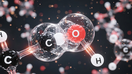 Detailed molecular structure of an organic compound with carbon, oxygen, and hydrogen atoms