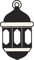  Ramadan Mubarak Islamic lantern silhouette  vector icon on white background