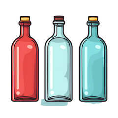 Colorful Cartoon Bottle Illustration Vector Art