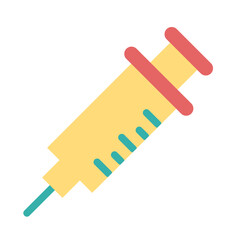 주사 아이콘. 병원 플랫 아이콘