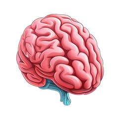 Cartoon Human Brain Organ Vector Illustration