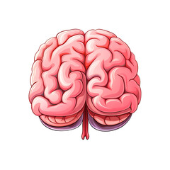 Cartoon Human Brain Organ Icon Illustration