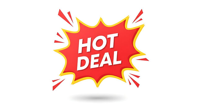 Vibrant hot deal banner with dynamic red and yellow explosion