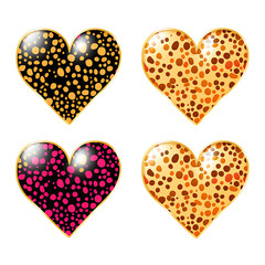 Vibrant Leopard Print Hearts Sublimation Background