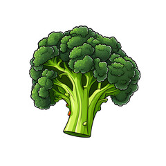 Whimsical Broccoli Vector Line Drawing