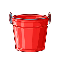 Modern Bucket Line Art Illustration Isolated