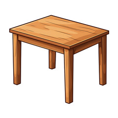 Elegant Brown Table Vector Illustration