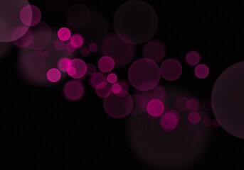 Soft Pink Bokeh Light Overlay. Romantic Wedding and Valentine Shape on Dark Background