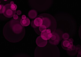 Soft Pink Bokeh Light Overlay. Romantic Wedding and Valentine Shape on Dark Background