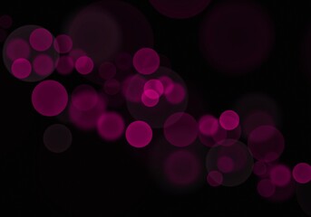 Soft Pink Bokeh Light Overlay. Romantic Wedding and Valentine Shape on Dark Background