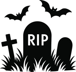 halloween background with cemetery and graveyard