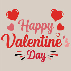 A handwritten text Happy Valentine's Day. Lettering. Colorful holiday banner. Vector illustration. It can be used for printing on T-shirts.