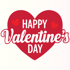 A handwritten text Happy Valentine's Day. Lettering. Colorful holiday banner. Vector illustration. It can be used for printing on T-shirts.