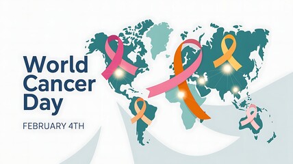 World cancer day observed globally on february 4th with awareness ribbons