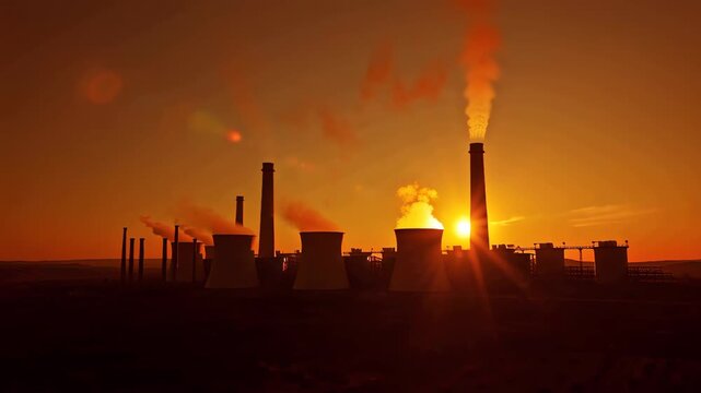 Cinematic Shutdown of a Coal Power Plant at Golden Hour