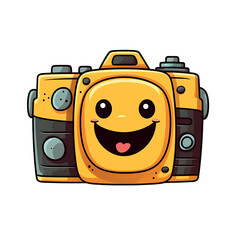 Cheerful Camera Cartoon Vector Isolated Illustration