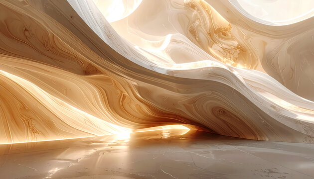 Abstract Opulent Flowing Marble Cavern Luxurious Skincare Backdrop