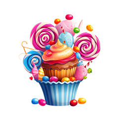 Colorful Cartoon Candy Treats Illustration