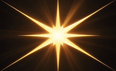Obraz premium a bright yellow star with rays shining on a black background