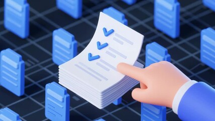 Audit business compliance rules law regulation policy document validation quality assurance concept with hand holding checklist paper digital files 3d illustration pointing checklist paper digital - Powered by Adobe