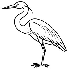 Fototapeta premium Heron line art vector