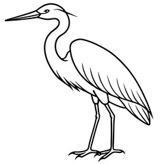 Fototapeta premium Heron line art vector